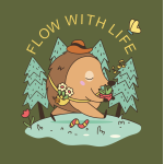 Дамска тениска с цветен принт FLOW WITH LIFE